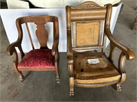 (2) Rocking Chairs - One w/ Padded Seat