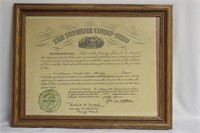 A Framed Vintage Ohio Supreme Court Registration