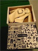 Bamboo White Heels Size 10