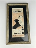 Framed Black and White Scotch ad Scottie Dogs