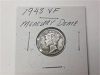 1943 US Silver Mercury Dime