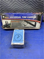 Unused universal tire carrier and block heater