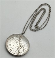 Sterling Silver Locket On Sterling Chain Necklace