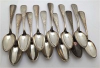12 Wm Wilson & Son Sterling Silver Tea Spoons