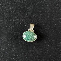 Sterling Silver & Jade Drop Pendant