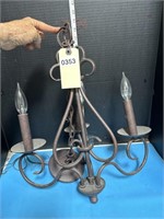 Metal Light fixture three candle style lights