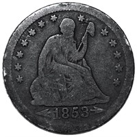 1853 Seated Liberty Quarter NICELY CIRCULATED