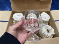 (6) Vtg Hoya Crystal brandy glasses in box #1