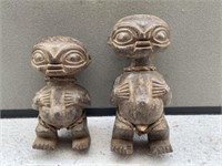 African Pigmy Wood Male & Female Statues