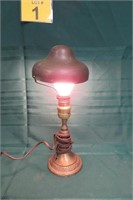 Antique Brass Desk Lamp 14" Tall