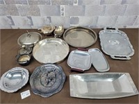 Silver plated dishes and steel dishes