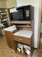 MICROWAVE, STAND & CONTENTS
