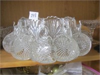 Pineapple Design Punch Bowl And Cups
