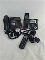 AT&T phone and a Panasonic cordless phone, with