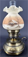 Fenton Hp Cameo Satin Colonial Lamp By E Johnson