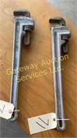 (1) 24” aluminum Ridgid pipe wrench & (1) Jet 24”