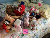 Stuffed bears, baskets