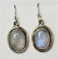 Sterling Silver Moonstone Earrings (Approx. 10.3g)