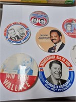 Lot of Political Button Pins to Include Wallace,