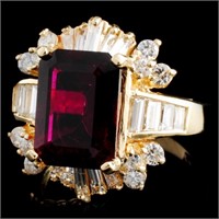 3.91ct Tourmaline & 1.69ctw Diam Ring in 14K Gold