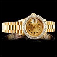 Diamond Ladies Rolex Watch: Presidential Style