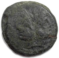 206-194 BC Janus/Prow of Galley AE AS