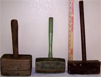 LOT OF OLD WOOD MALLETS
