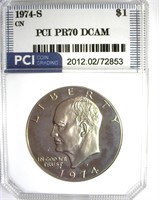 1974-S CN Ike PR70 DCAM LISTS $9000