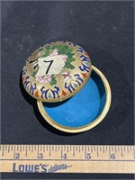 Enameled covered trinket box