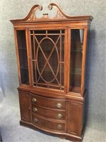 Wood China Display Hutch With Glass Shelves