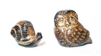 vintage snail & owl miniatures Japan