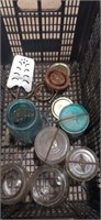 Lot with Mason jars and lids