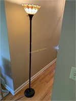 Floor Lamp with Stained Glass Shade, aporox 6’