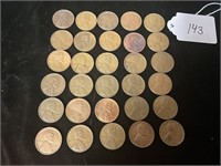 30 1940’s Lincoln Wheat Pennies
