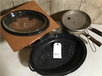 Roaster; Nesco Roastryte; pressure cooker w/ baske