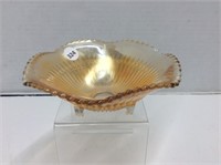 Jeanette Marigold Carnival Glass Footed Dish