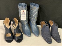 3 Pr Womens Navy & Blue Shoes