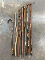 7 Assorted Design & Length Canes/ Walking Sticks