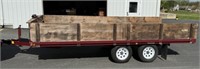 2016 Stealth 7'x 16' Flatbed trailer w/ wooden sid