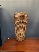 Vintage Wicker Basket Plant Stand  27" Tall