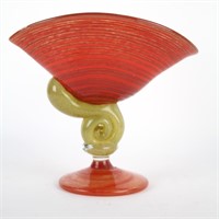 ART GLASS PEDESTAL BOWL