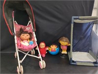 Dora the Explorer doll with stroller, Graco doll