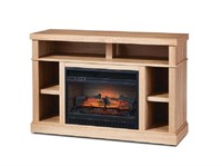 Open Box CANVAS Woodhaven Media Fireplace, heats u