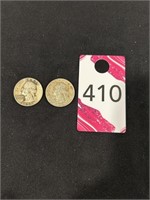 1957- D & 1964 - D Washington Silver Quarters