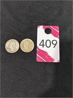 1948 & 1964 - D Washington Silver Quarters