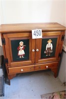 Wooden Cabinet with Drawer & Porcelain Knobs