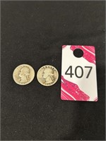 1941-D & 1944 Washington Silver Quarters