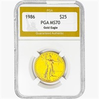 1986 $25 1/2oz Gold Eagle PGA MS70