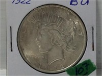 1922 U S Peace Silver Dollar 90%