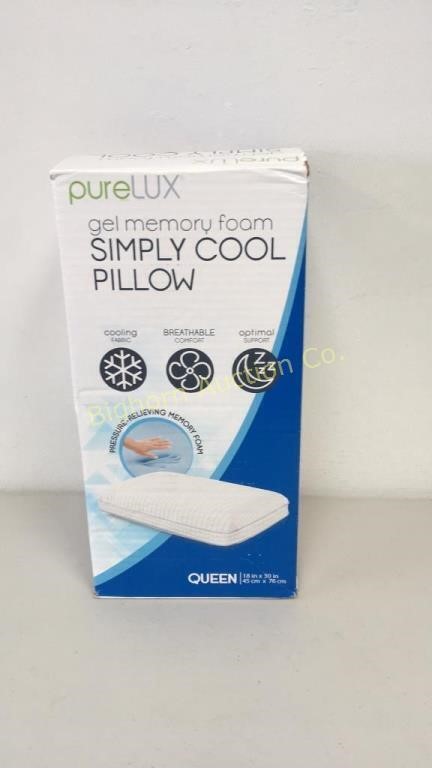 PureLux Gel Memory Foam Simply Cool Pillow Queen